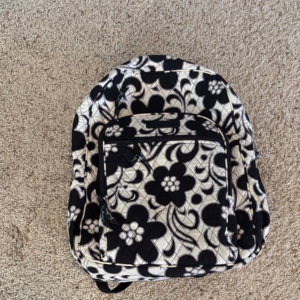 Vera Bradley Black and White Floral Backpack